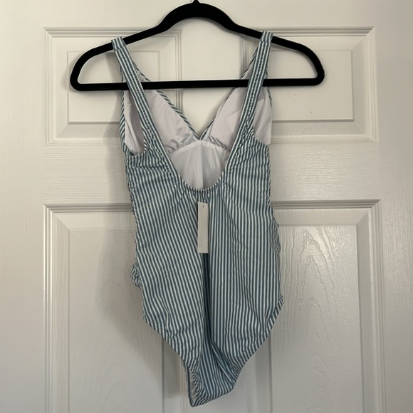 NWT Shoshanna Pinstripe Tie Waist One Piece Swimsuit - Picture 4 of 6